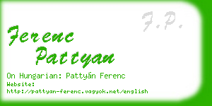 ferenc pattyan business card