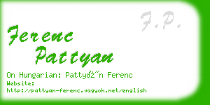 ferenc pattyan business card